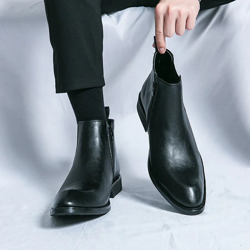 Bottes Courtes Rétro Tendance pour Hommes d'Automne et d'Hiver