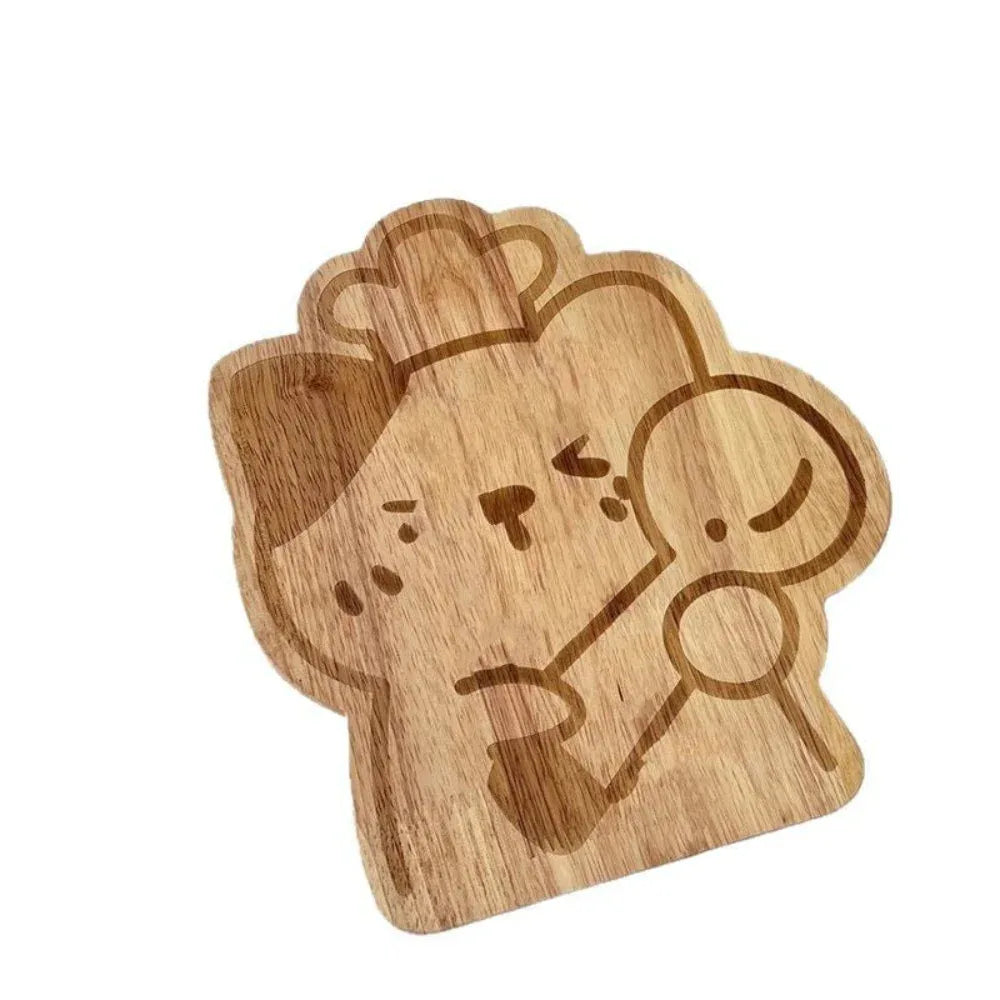 Planche à découper de cuisine en bois avec plateau pivotant intégré