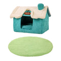 Lit pour animaux de compagnie créatif, mignon et chaud, avec pelouse en peluche et multiples jouets à mâcher pour chien