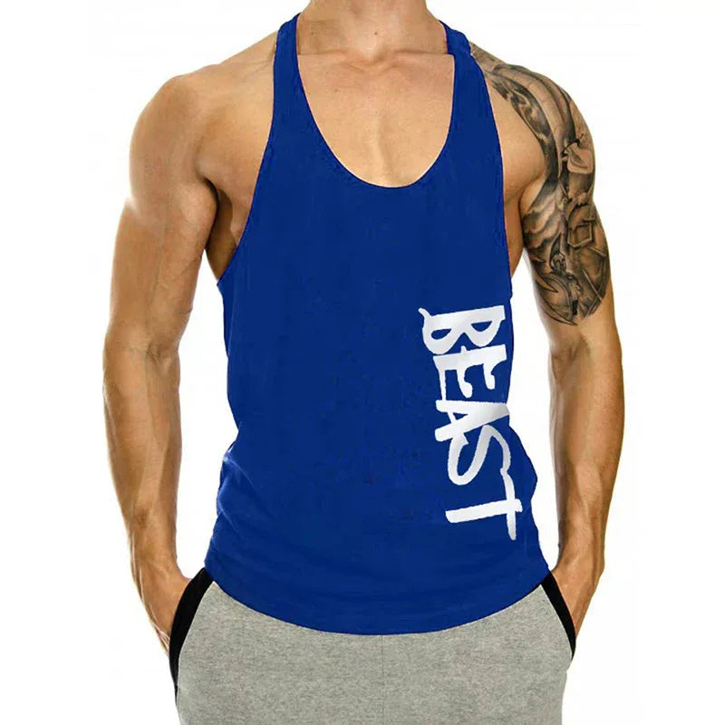 Gilet de sport ample et décontracté pour hommes - Débardeur respirant sans manches en forme de I