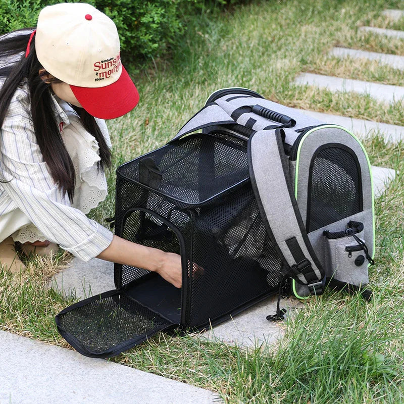 Sac à dos pour animaux de compagnie extensible, spacieux et respirant (pour chats et chiens)