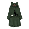 Damen Longpullover mit Katzenmotiv
