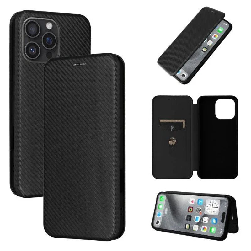 Étui de téléphone en cuir de couleur unie