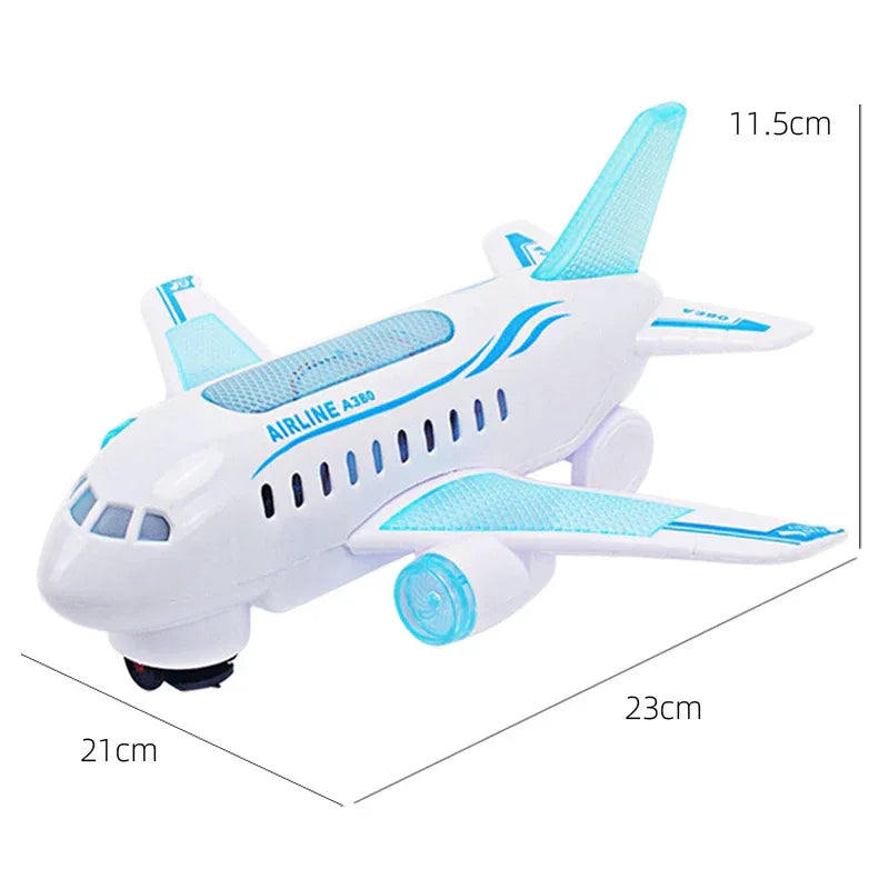 Jouet d'avion musical lumineux électrique et universel pour enfants