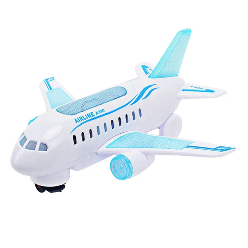Jouet d'avion musical lumineux électrique et universel pour enfants