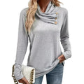 Haut de chemise boutonnée à col écharpe pour femme