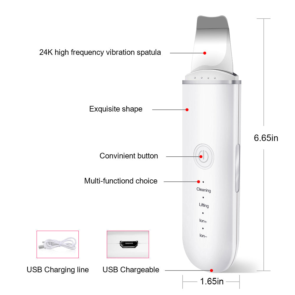 Nettoyant Facial Ultrasonique Vibrations Éliminateur de Points Noirs