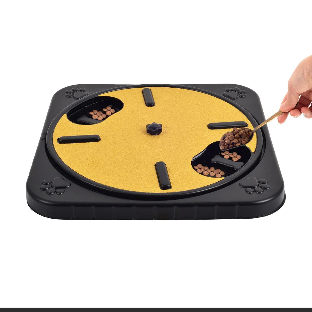 Bol d'alimentation rotatif à 360° pour animaux de compagnie avec planche à gratter pour chat et chien