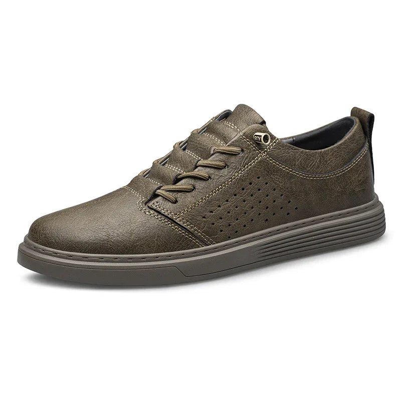 Ausgeschnittene atmungsaktive Schuhe Casual Frühling und Sommer Low-Top Rindsleder Oberfläche Mode-Sneaker