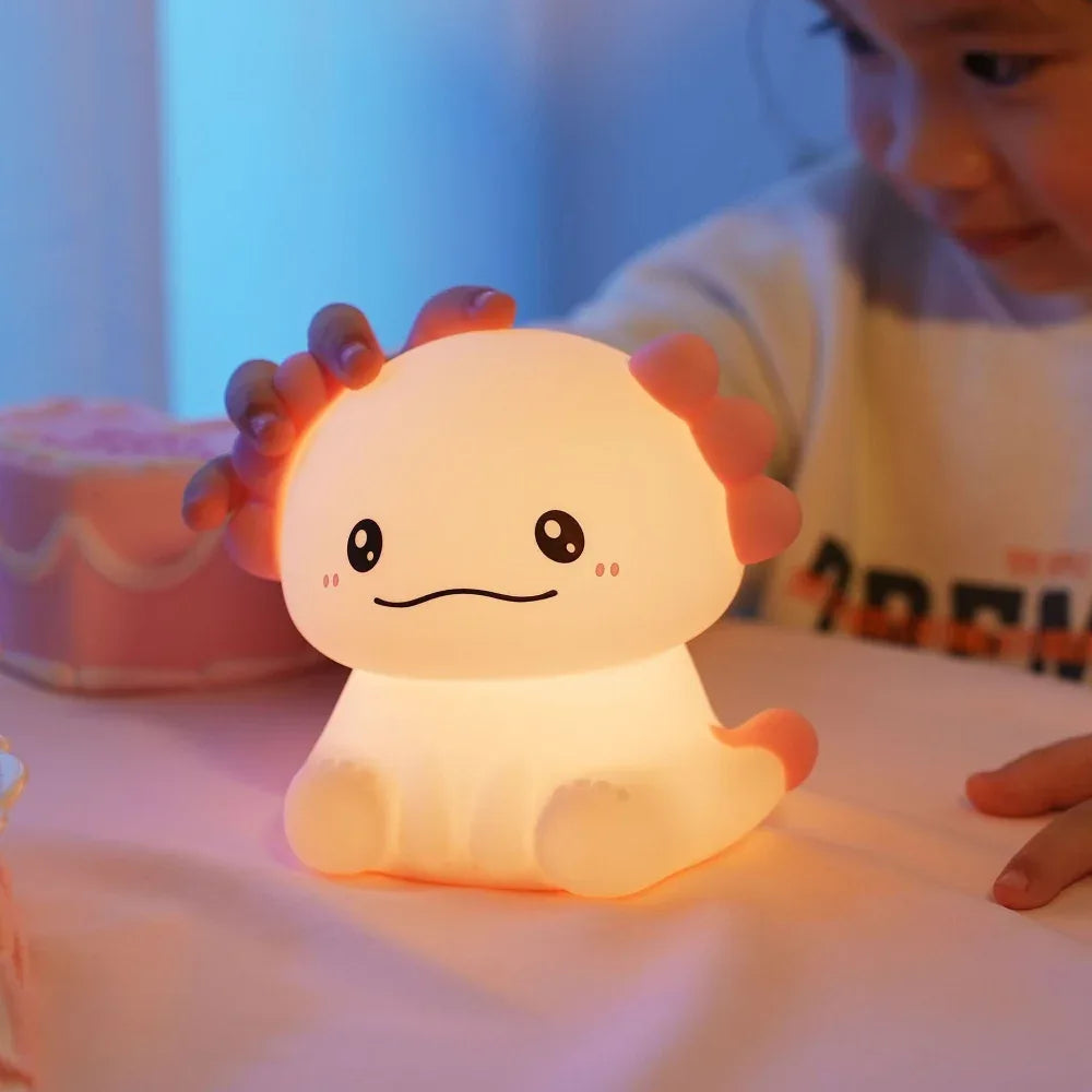Lampe de chevet en silicone, petite veilleuse dinosaure hexagonale pour chambre à coucher