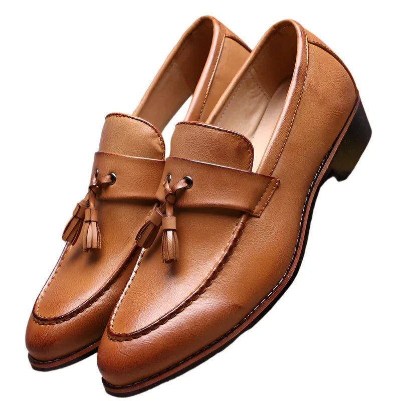 Chaussures Britanniques Rétro À Enfiler Mocassins Décontractés À Pompom Pour Hommes