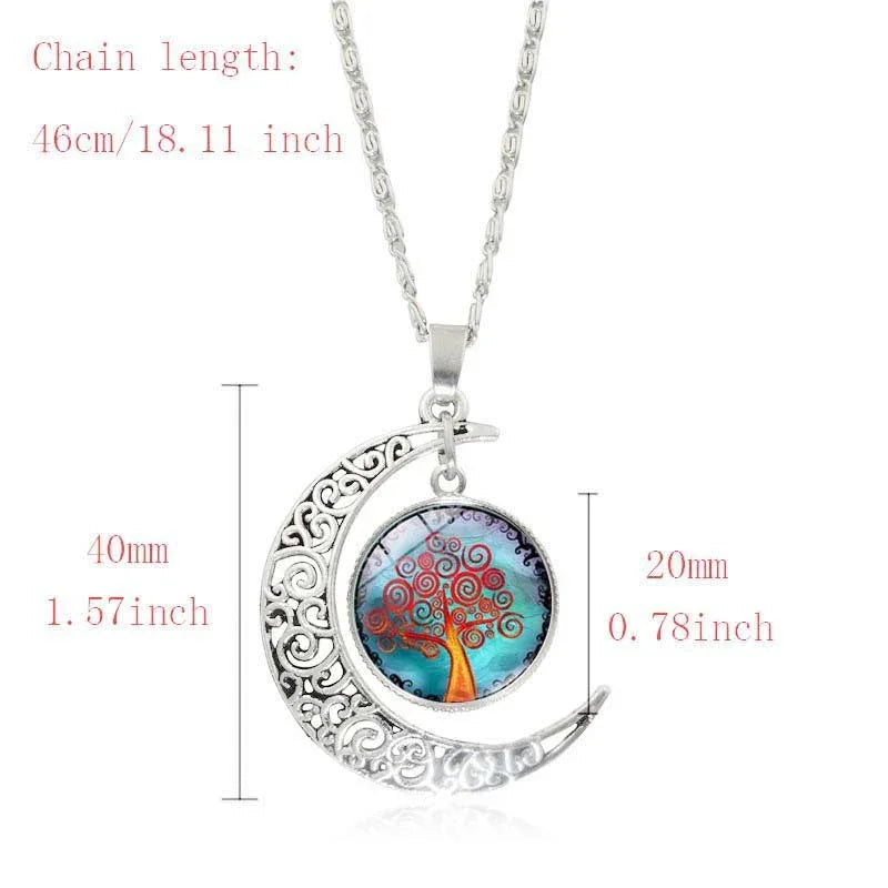 Parure de bijoux Arbre de Vie avec boucles d'oreilles, bracelet et collier orné de pierres précieuses