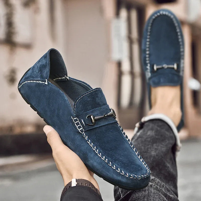 Mocassins en daim pour hommes, chaussures décontractées respirantes