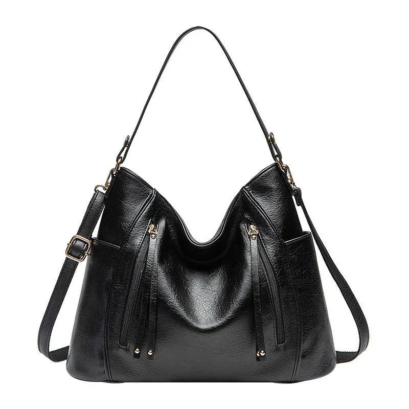 Modische Elegante Lederhandtasche Mit Abnehmbarem Schulterriemen