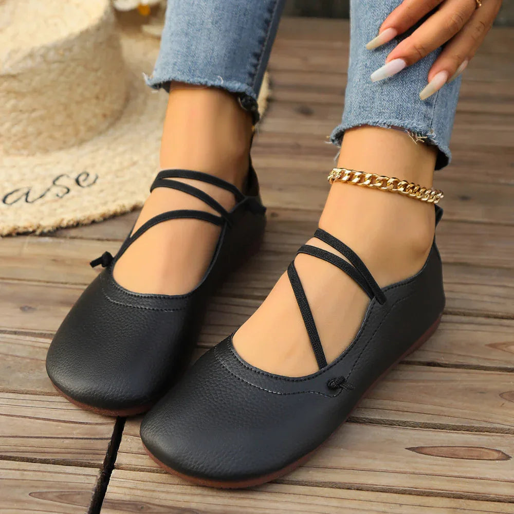 Chaussures plates à bout carré Fashion, mocassins peu profonds à enfiler, chaussures décontractées et confortables