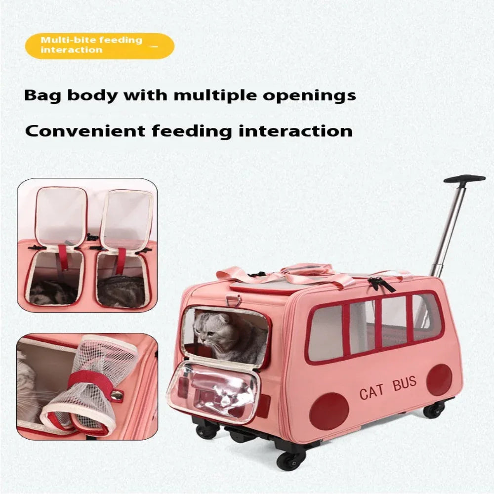 Sac de transport à roulettes polyvalent pour chat