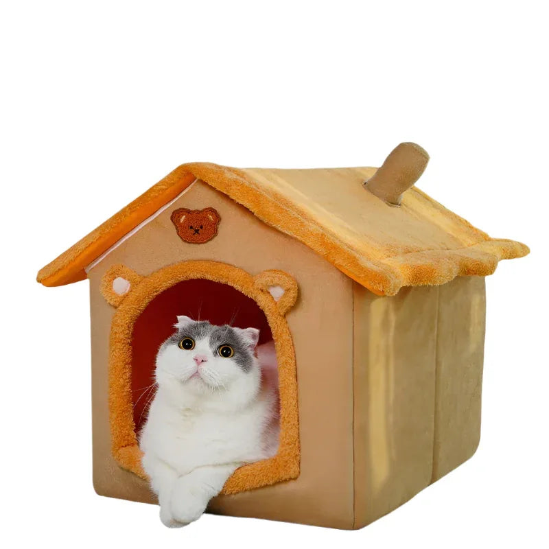 Jolie niche universelle pour chien et chat avec lit amovible et lavable