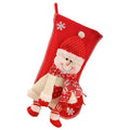 Décorations de Noël Chaussettes en tricot 3D bonhomme de neige et Père Noël Sac cadeau