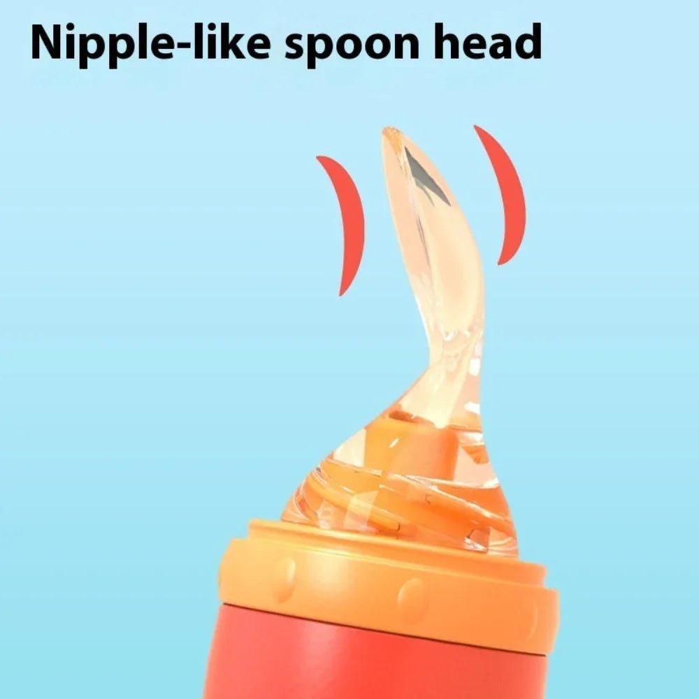 Biberons d'allaitement en silicone de 90 ml avec cuillère pour bébés de 6 mois et plus