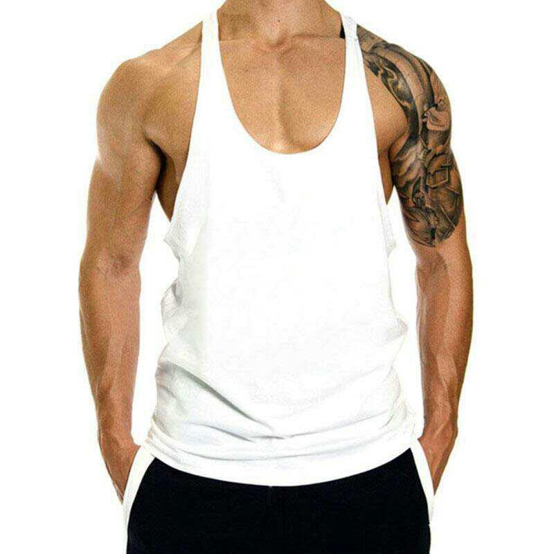 Gilet de sport ample et décontracté pour hommes - Débardeur respirant sans manches en forme de I