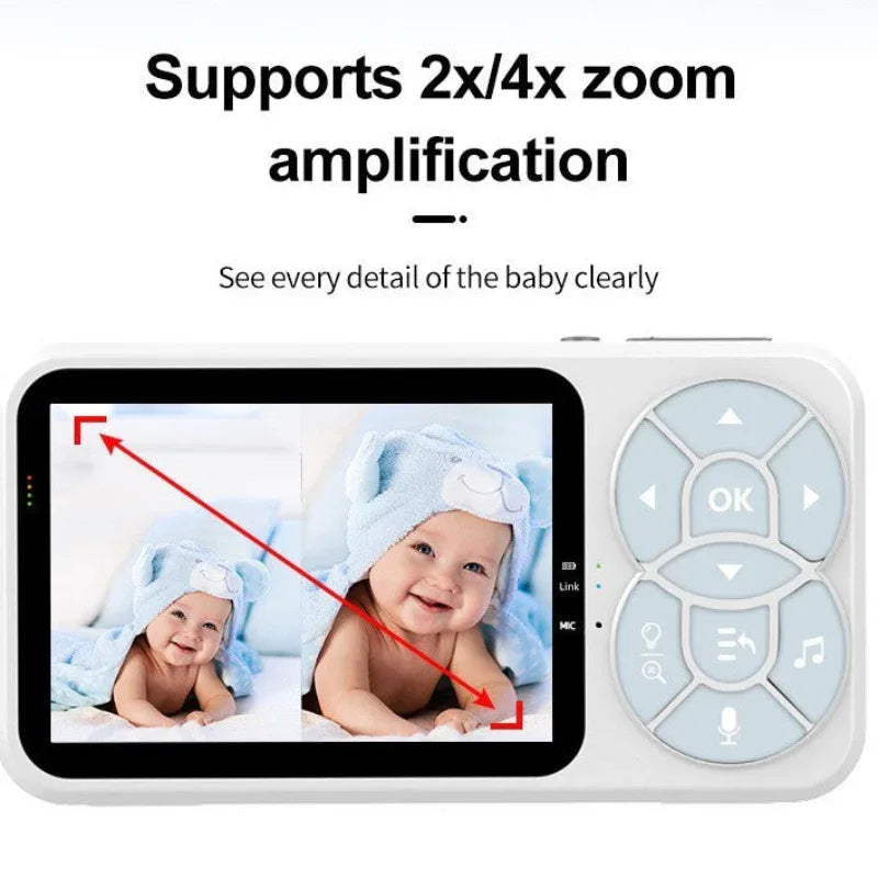 Babyphone avec mode VOX Vision nocturne couleur Alarme lumineuse et sonore Caméra de surveillance intelligente
