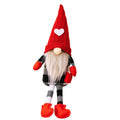 Décoration de Noël Poupée sans Visage Chapeau Tricoté Rouge Assis