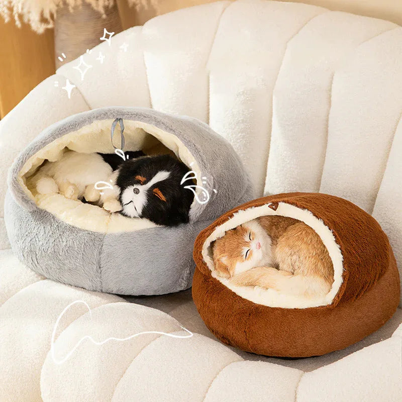 Niche universelle pour animaux de compagnie pour toutes les saisons, Nid de couchage pour chat, Niche semi-fermée pour chien