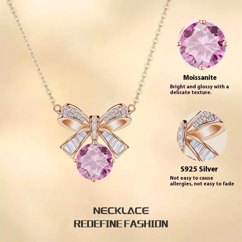 Collier Nœud Porte-bonheur en Argent Sterling pour Femme