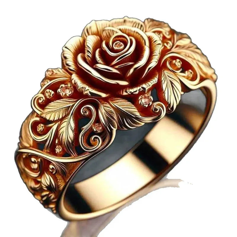 Bague Rose Métal pour Femme