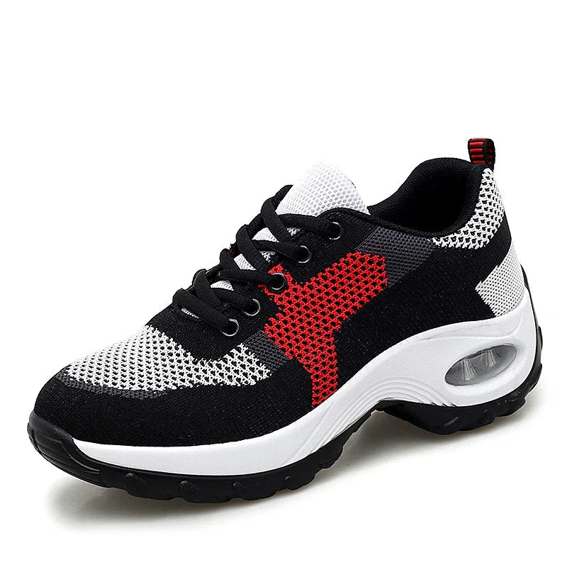 Obermaterial Mesh PU Sohle Polsterschuhe Damen Bequeme Atmungsaktive Sneaker Laufschuhe