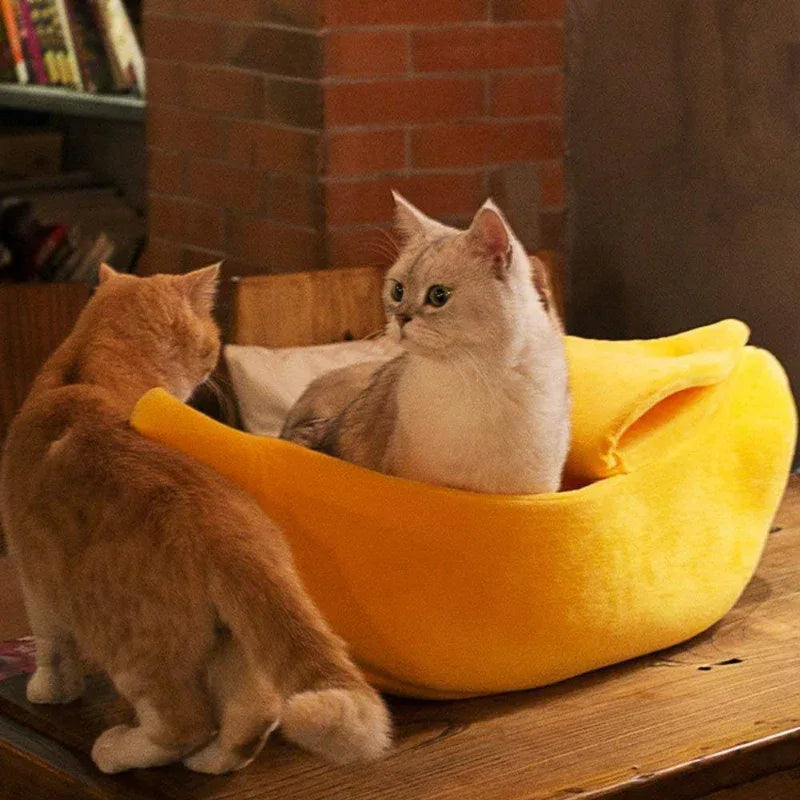 Weiches Warmes Bananen-Haustier-Hund-Katzenbett-Nest-Haus