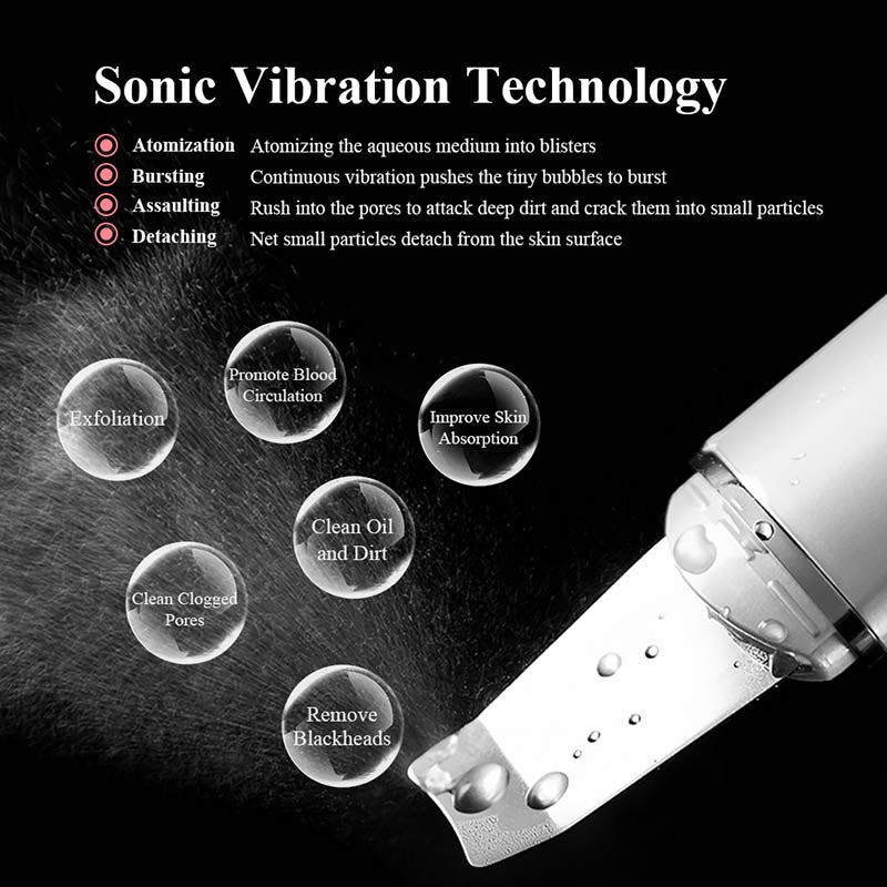 Nettoyant Facial Ultrasonique Vibrations Éliminateur de Points Noirs