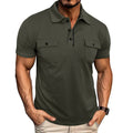 Sommer-Poloshirt mit Reverskragen und Brusttaschen, kurze Ärmel, Oberteile für Herren, Outdoor-Mode