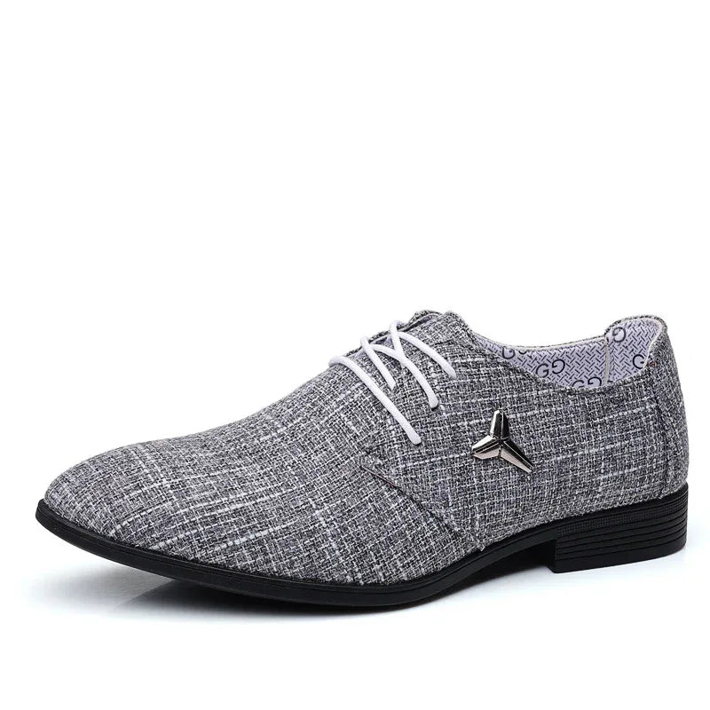 Chaussures en lin pointues respirantes pour hommes
