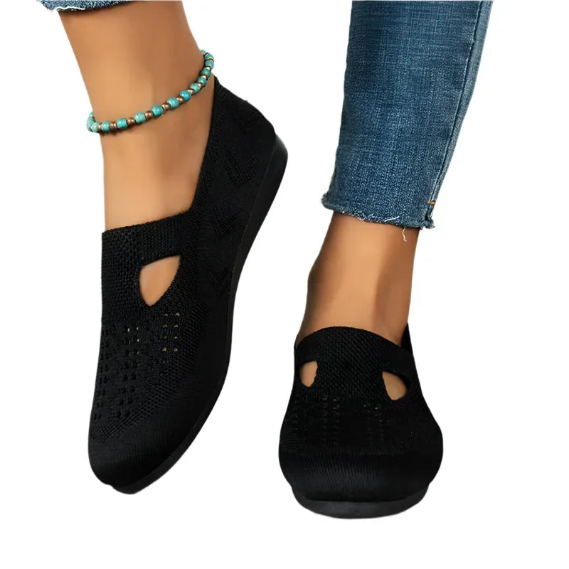 Chaussures plates en maille respirante pour femme Mocassins légers d'été