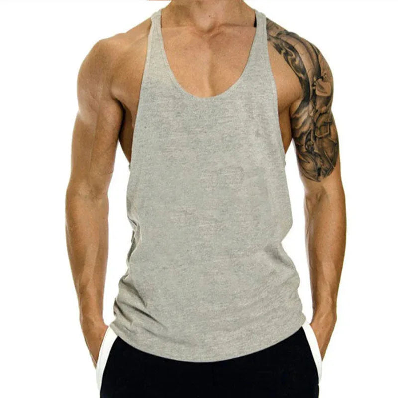 Gilet de sport ample et décontracté pour hommes - Débardeur respirant sans manches en forme de I