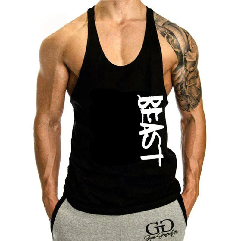 Gilet de sport ample et décontracté pour hommes - Débardeur respirant sans manches en forme de I
