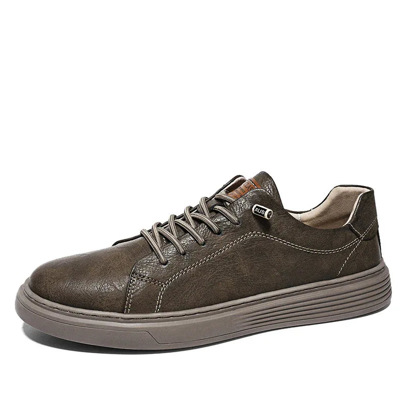 Herren Low-Top Schuhe aus zweilagigem Rindsleder, lässige Sneakers
