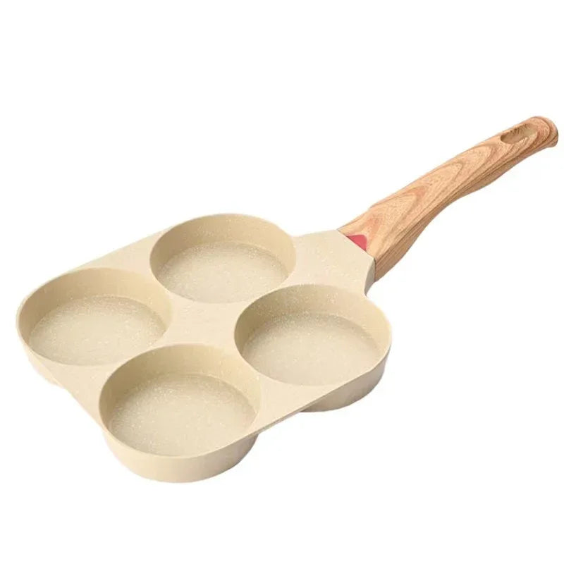 Poêle à frire 4 trous en pierre médicale antiadhésive pour petit-déjeuner à la maison, mini poêle à frire