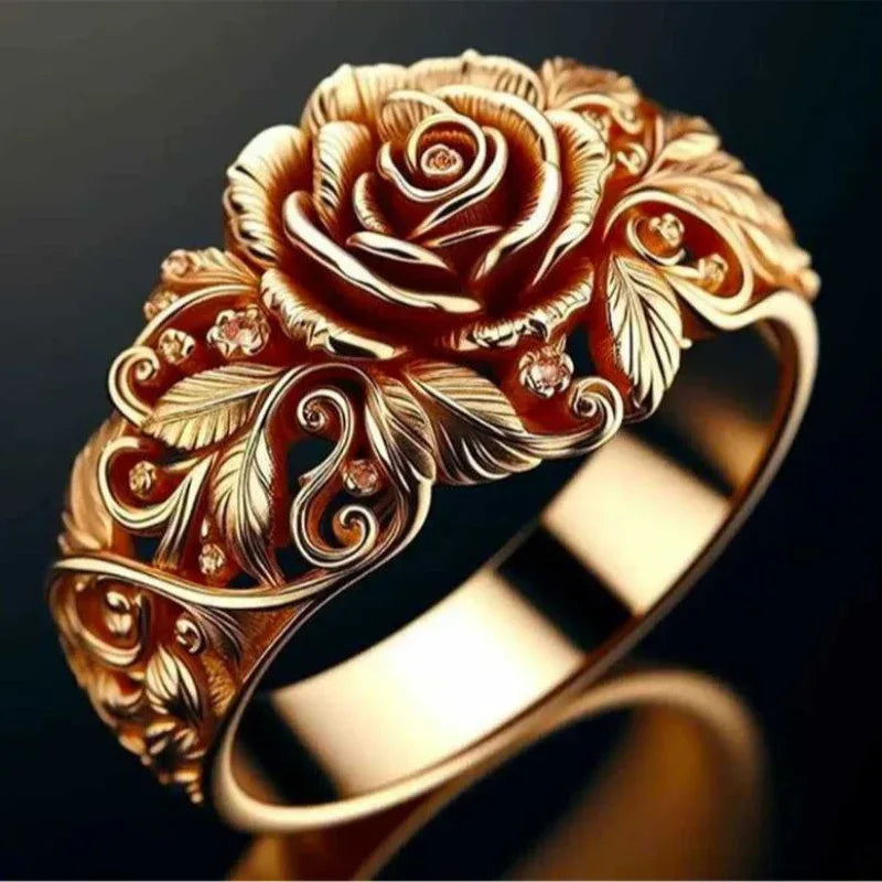 Bague Rose Métal pour Femme