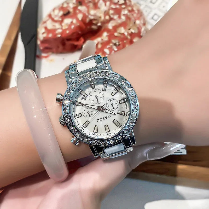 Montre à Quartz Lumineuse Nacre Étanche pour Femme