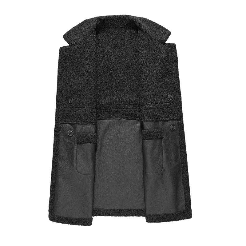 Manteau en Cuir Élégant et Chaud pour Femme