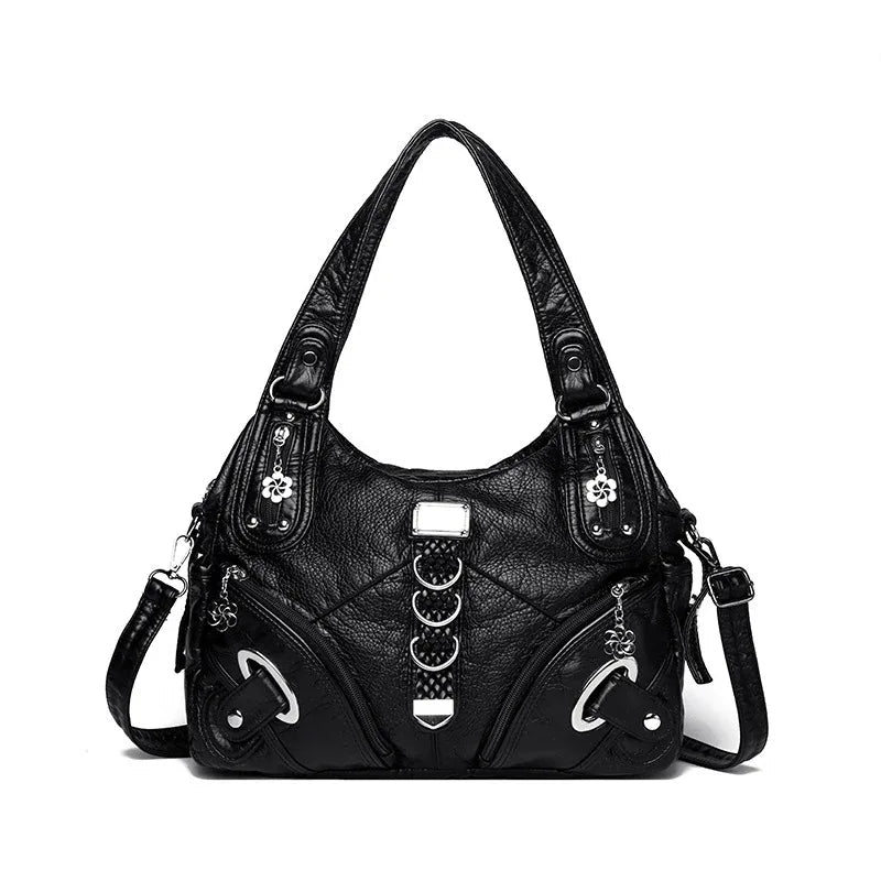 Sac à bandoulière pour femme grande capacité en cuir lavé