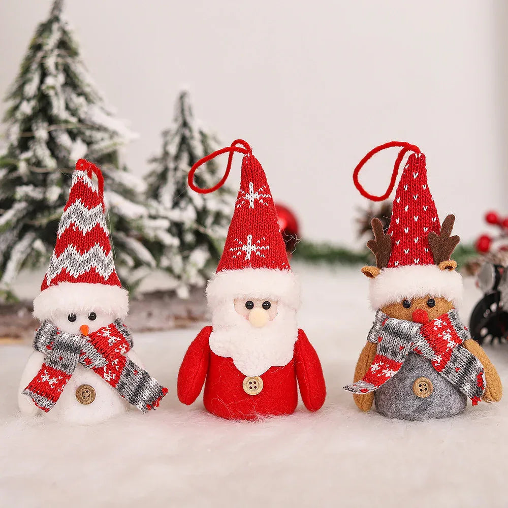 Bonhomme de neige, renne et Père Noël lumineux de dessin animé créatif et décoratif