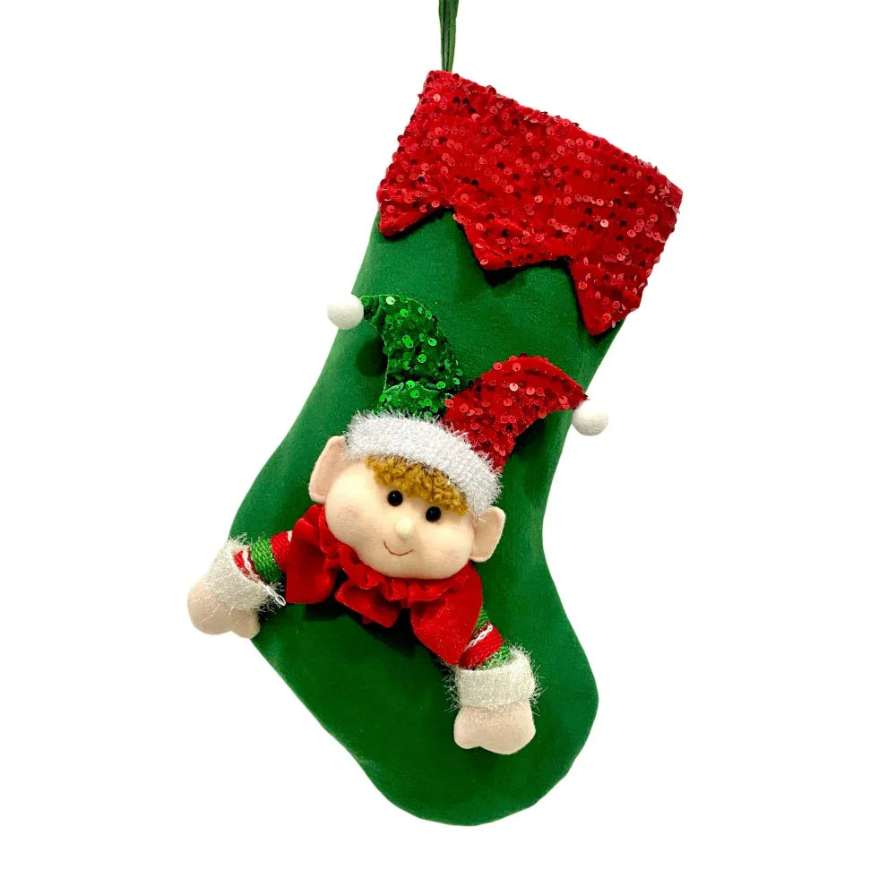 Décorations de Noël Habillage de fenêtre de cuisine Chaussette de sac cadeau de Noël