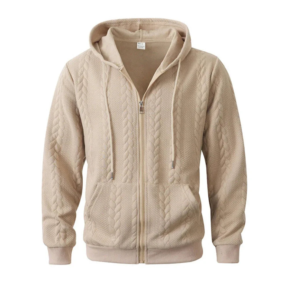 Sweat à capuche décontracté uni à motif sportif pour homme