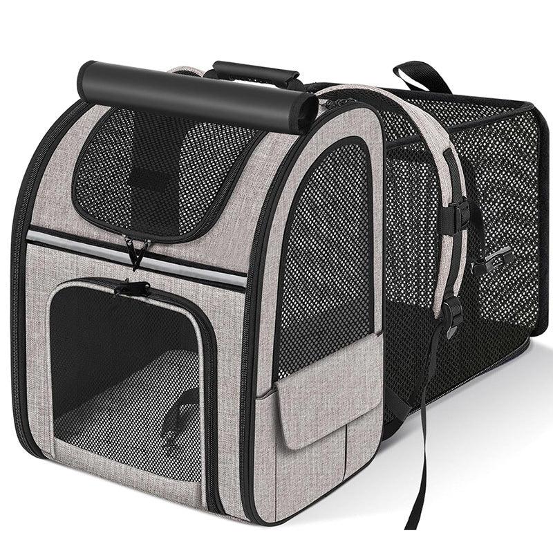 Erweiterbarer geräumiger atmungsaktiver Rucksack für Haustiere (Katze/Hund)