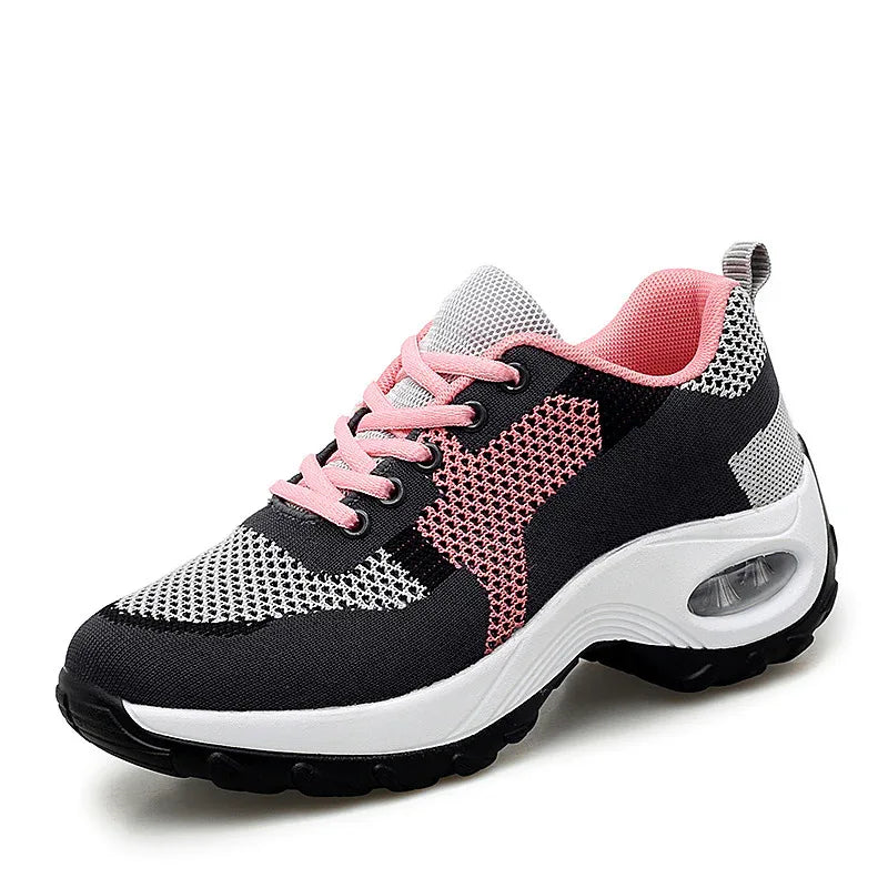 Obermaterial Mesh PU Sohle Polsterschuhe Damen Bequeme Atmungsaktive Sneaker Laufschuhe