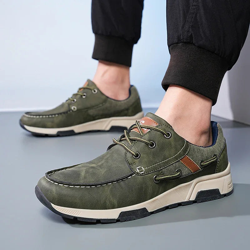Chaussures de sport en cuir respirantes pour hommes, grandes tailles, décontractées, pour navetteurs
