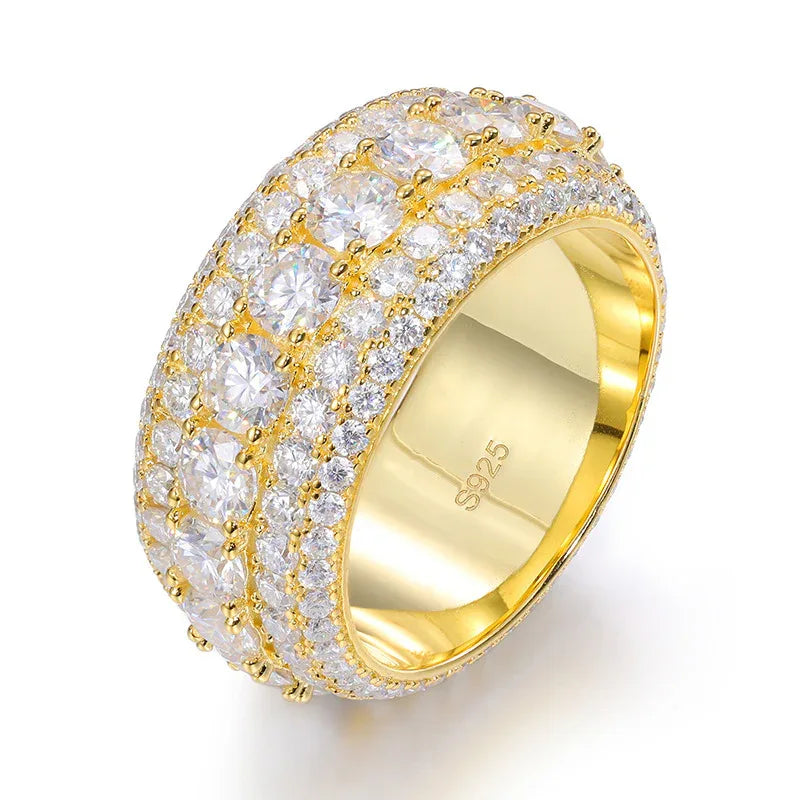 Bague unisexe en argent sterling 925 et moissanite